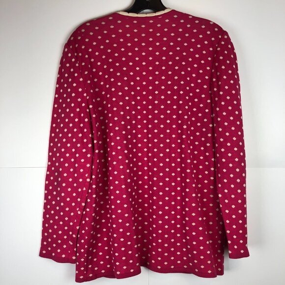 VINTAGE Valentino Missy Women's Pink Polka Dot Cardigan Size 44/10 - Picture 5 of 5